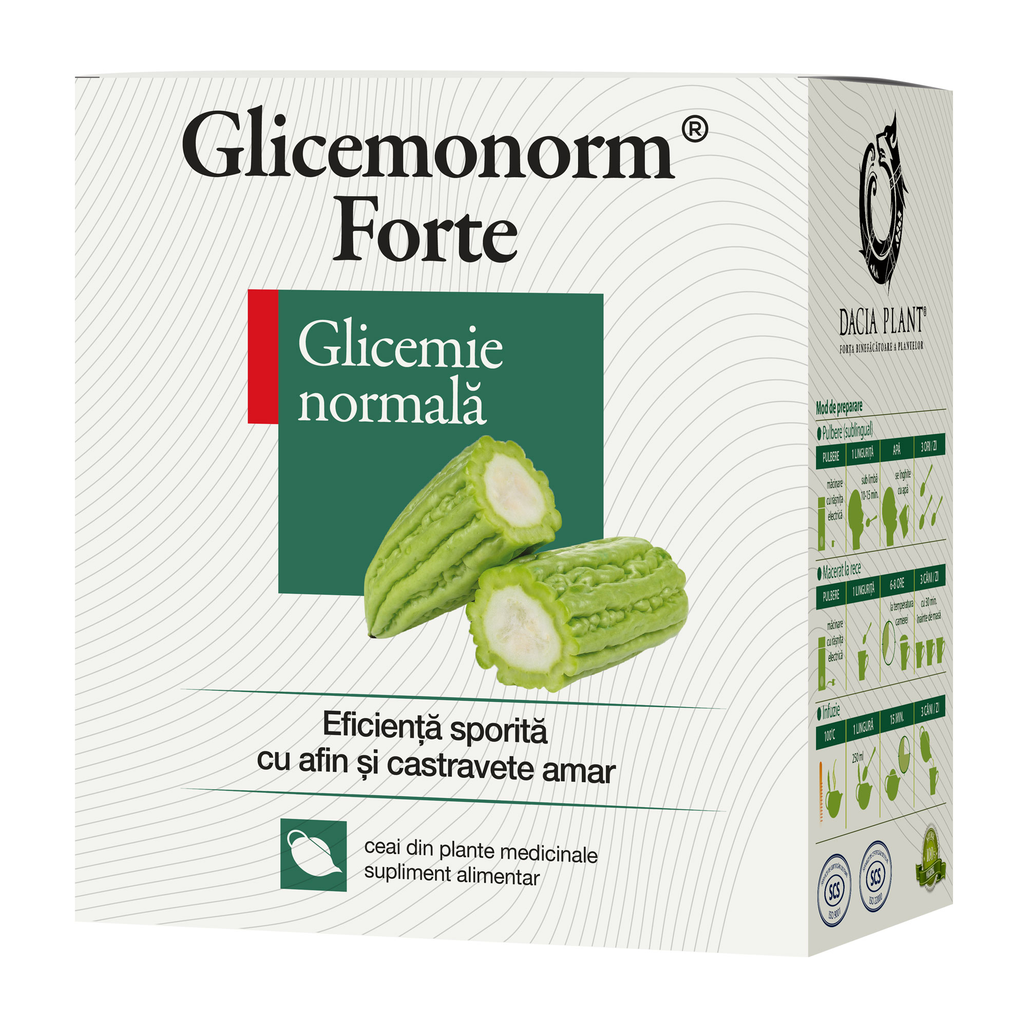 Glicemonorm Forte, 50g, Dacia Plant