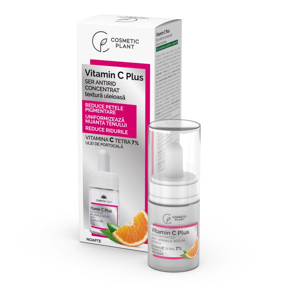 Ser antirid concentrat uleios Vitamin C Plus, 15 ml - Cosmetic Plant