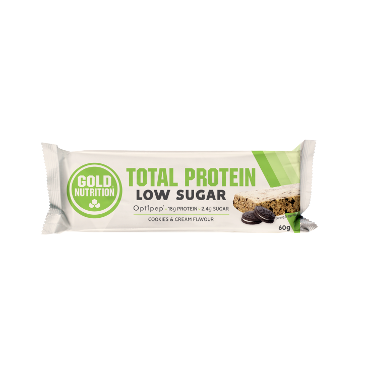 Baton proteic cu aroma de biscuiti cu crema Total Protein, 60 g, Gold Nutrition
