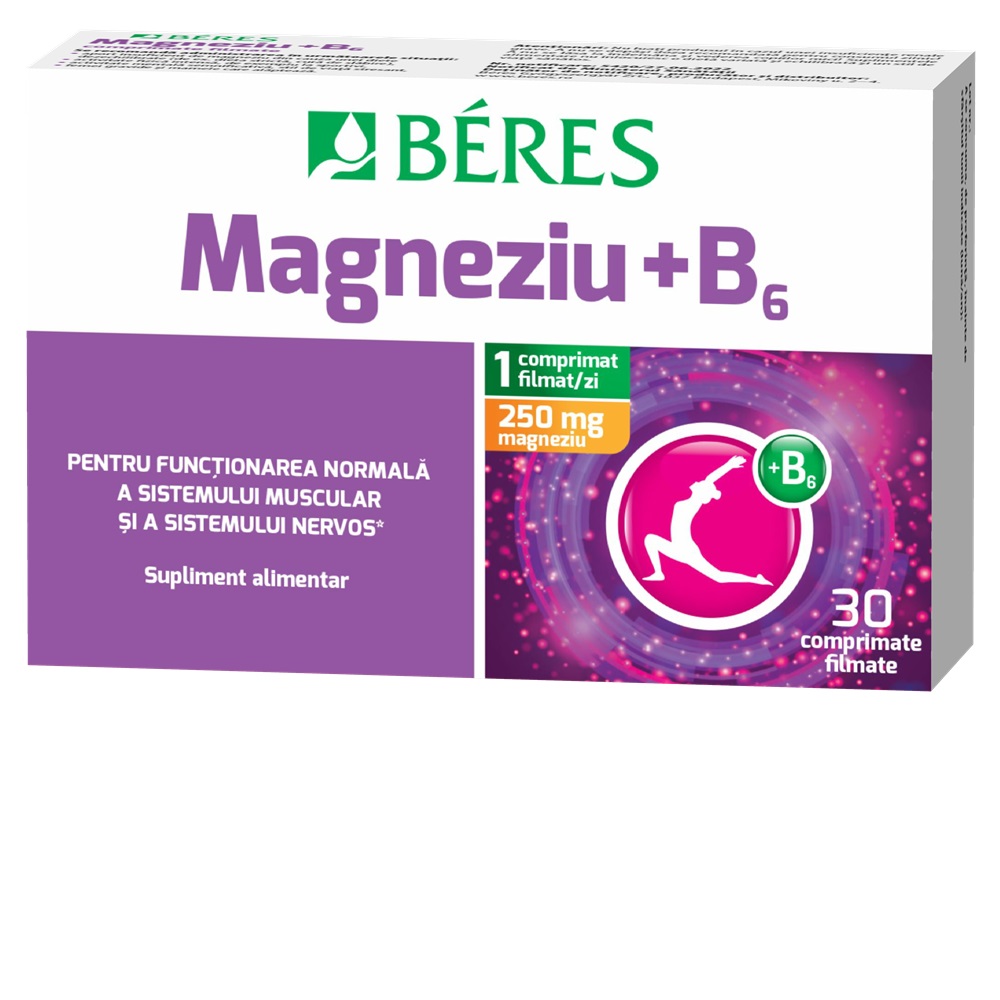 Magneziu + B6, 30 comprimate, Beres Pharmaceuticals Co