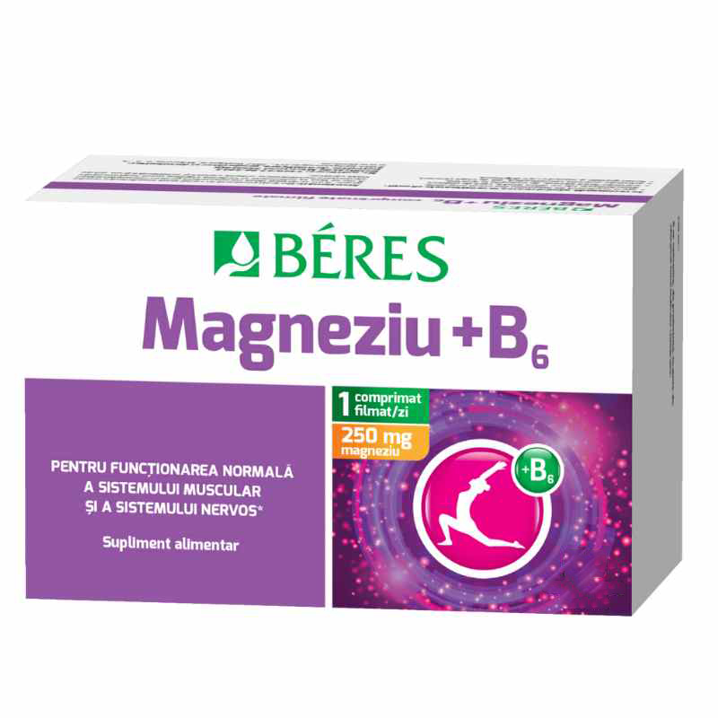 Magneziu + B6, 30 comprimate, Beres Pharmaceuticals Co