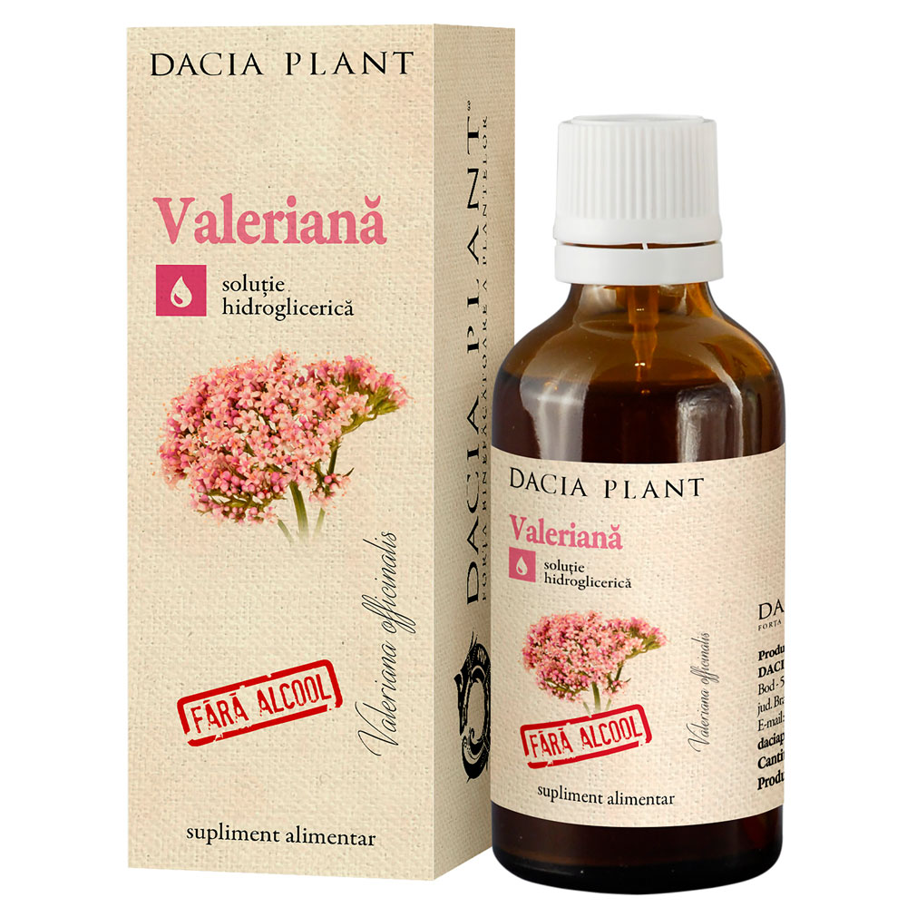 Extract natural de Valeriana fara alcool, 50 ml, Dacia Plant