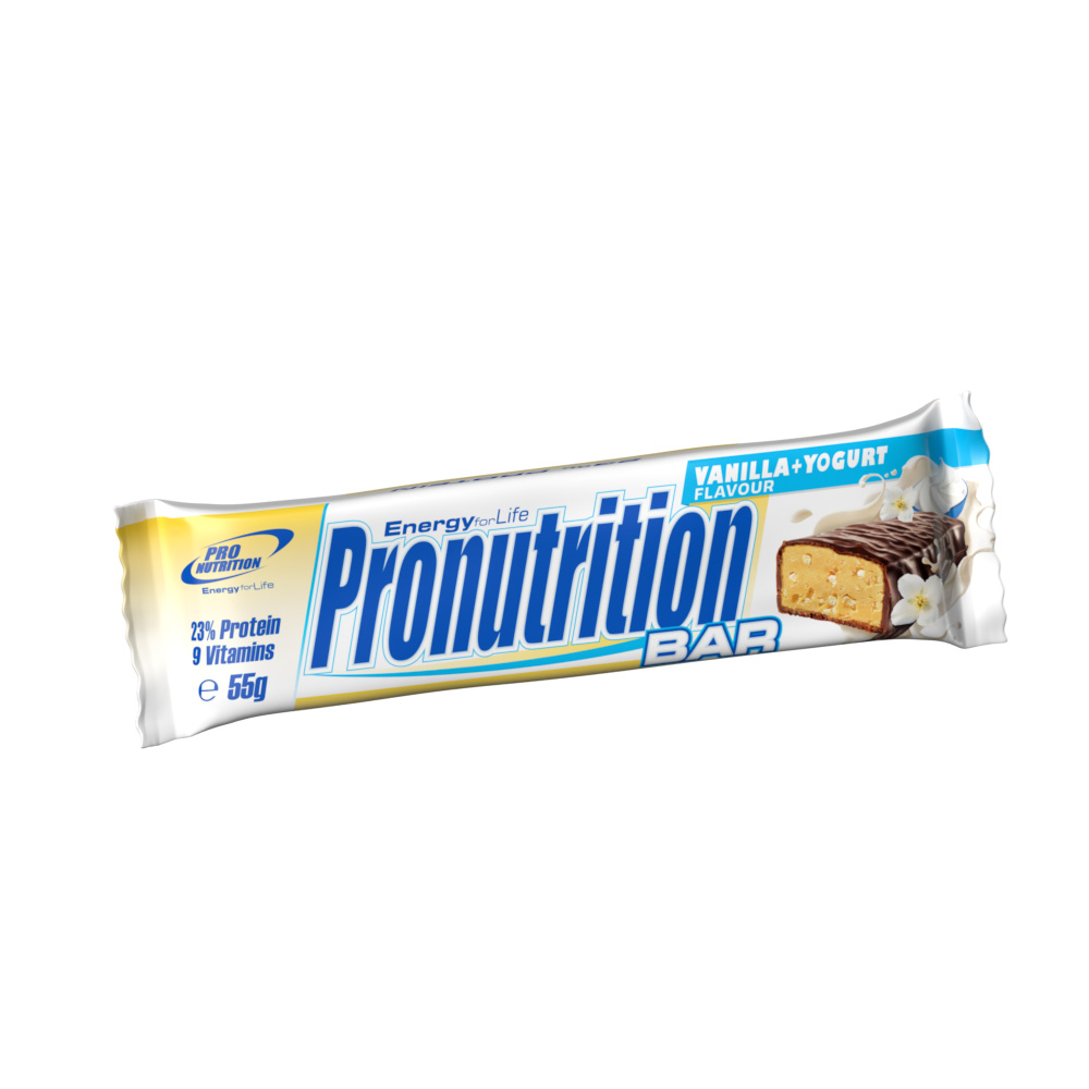 Baton proteic energizant cu aroma de vanilie si iaurt, 55 g, Pro Nutrition