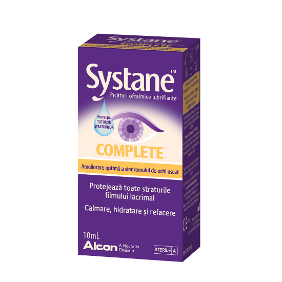 Picaturi oftalmice lubrifiante fara conservanti Systane Complete, 10 ml, Alcon