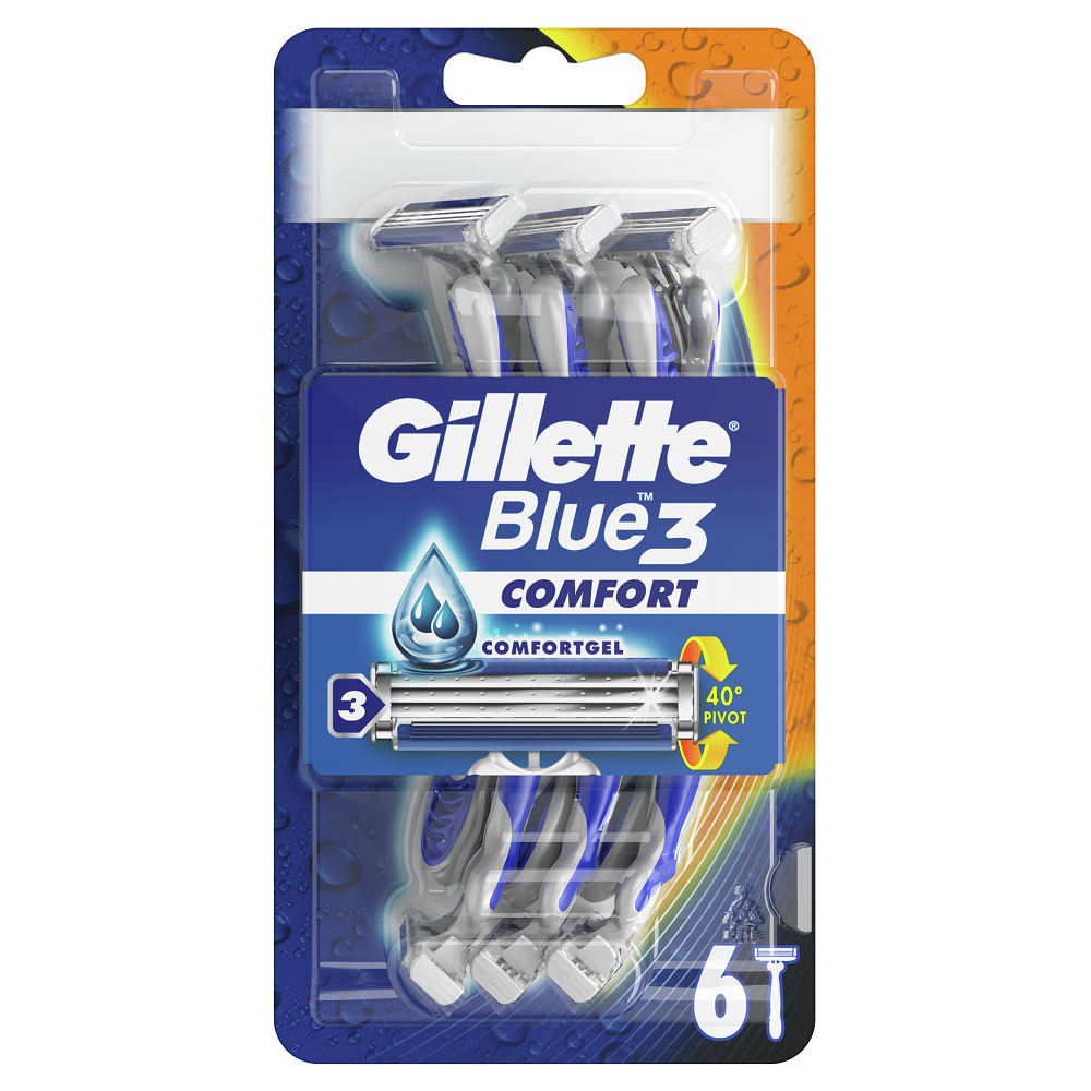 Aparate de ras de unica folosinta Gillette Blue3, 6 bucati, P&G