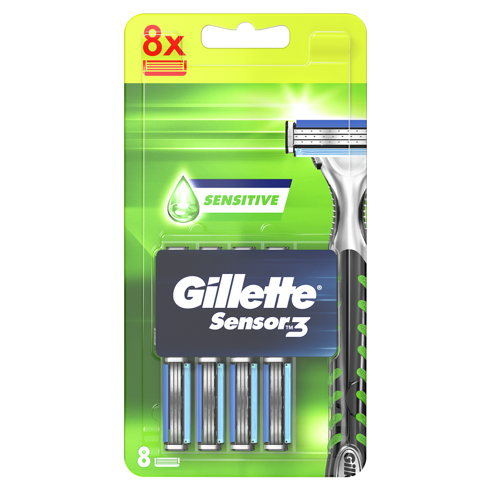 Rezerve pentru aparatul de ras Gillette Sensor3, 8 bucati, P&G