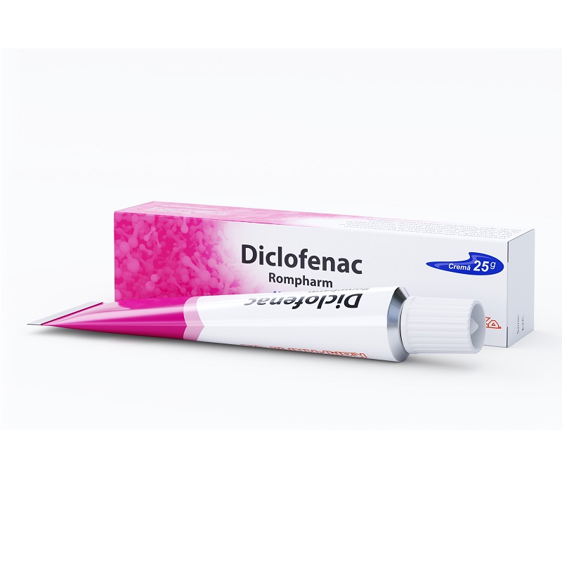 Diclofenac Rompharm, 10 mg/g cremă, 25 g, Rompharm