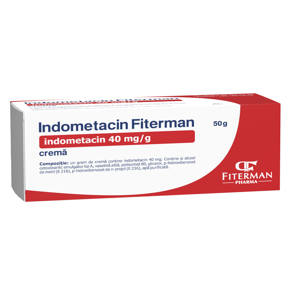 Indometacin crema, 40 mg/g, 50 g, Fiterman