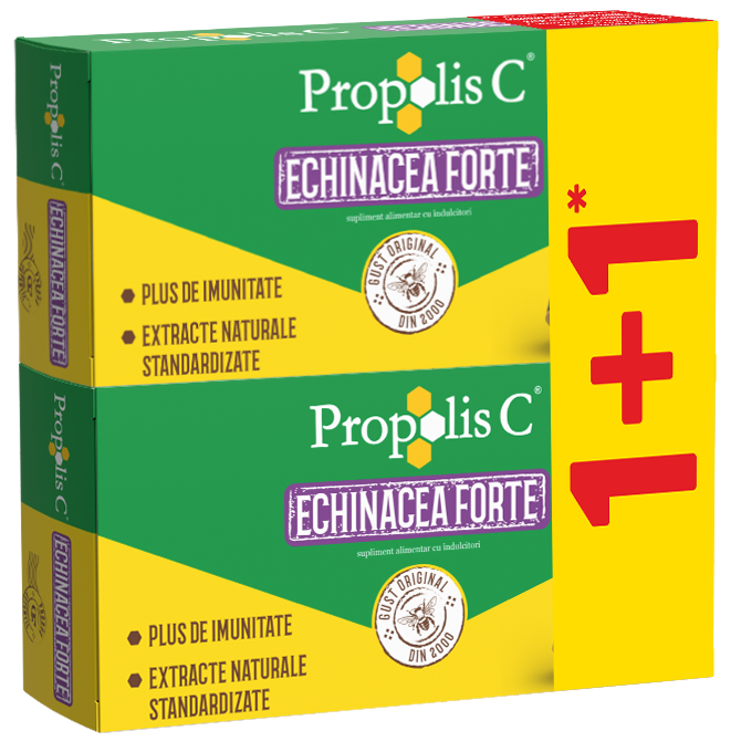 Pachet Propolis C Forte cu Echinacea, 30 + 30 comprimate, Fiterman