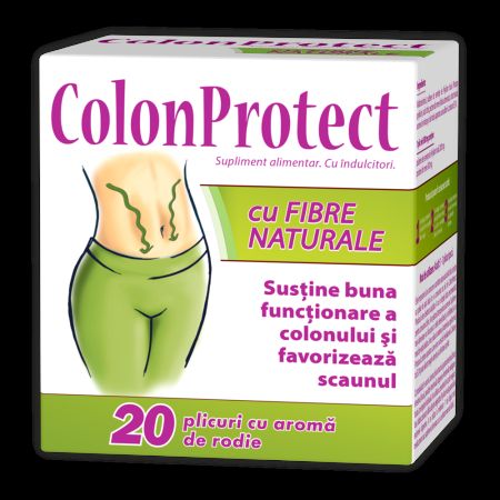 Colon Protect cu fibre naturale si gust de rodie, 20 plicuri - Zdrovit
