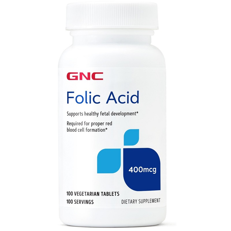 Acid Folic, 400 mcg, 100 tablete, GNC