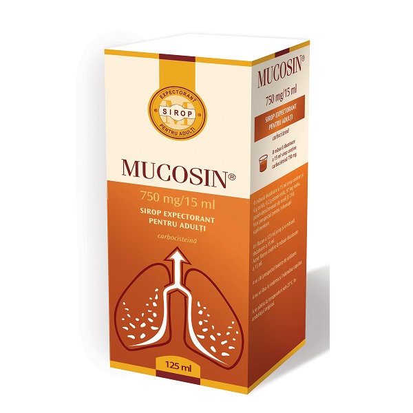 Mucosin expectorant pentru adulti, 750 mg/15 ml, 125 ml, Zentiva