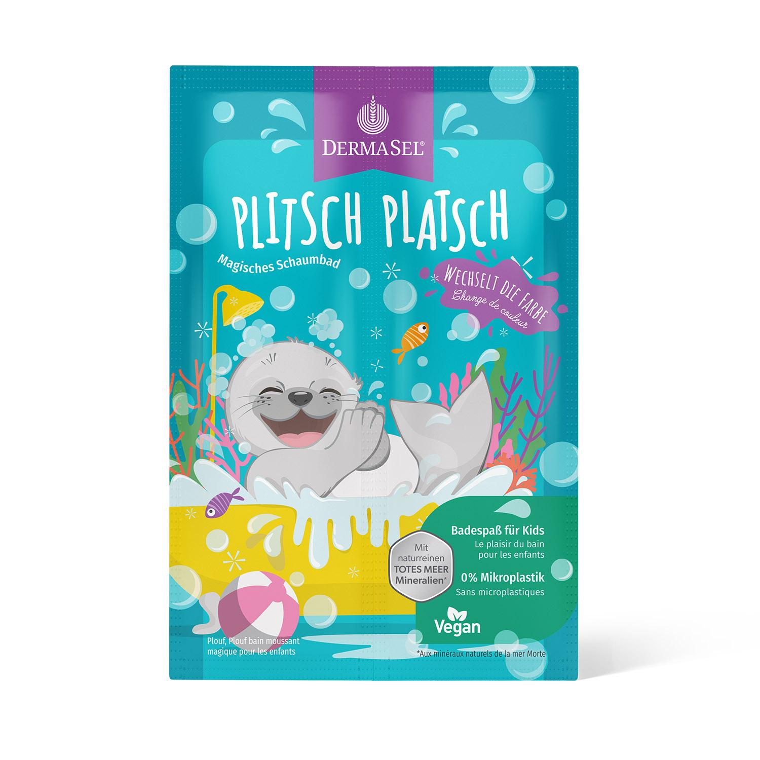 Spuma de baie magica pentru copii Plitsch Platsch 2 culori, 30 ml, DermaSel