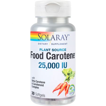 Food Carotene 25000UI Solaray, 30 capsule - Secom