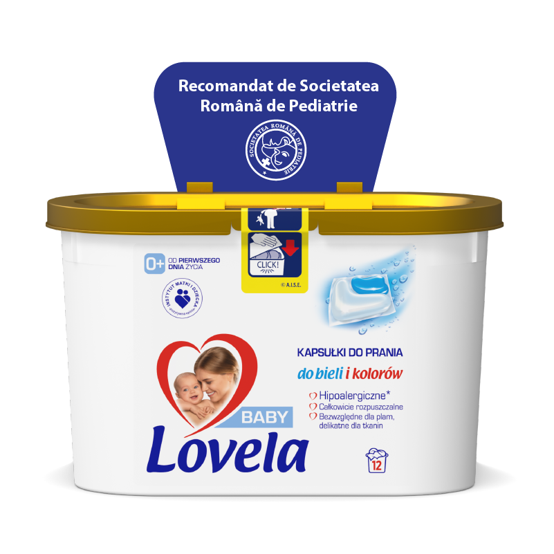 Detergent capsule pentru rufe albe & colorate, 12 capsule, Lovela Baby