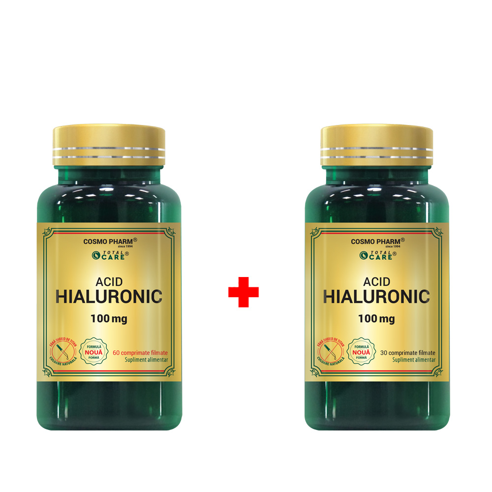Pachet Acid Hialuronic 100 mg, 60 tablete + 30 tablete, Cosmo Pharm