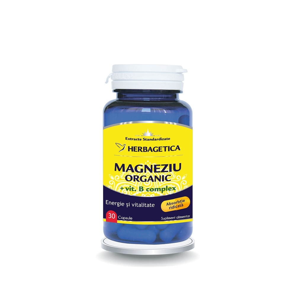 Magneziu Organic cu Vitamina B complex, 30 capsule, Herbagetica