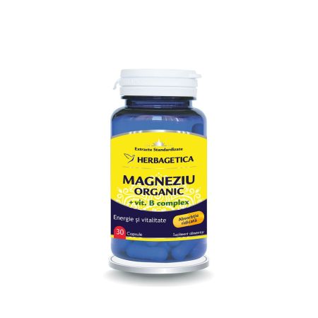 Magneziu Organic cu Vitamina B complex, 30 capsule - Herbagetica