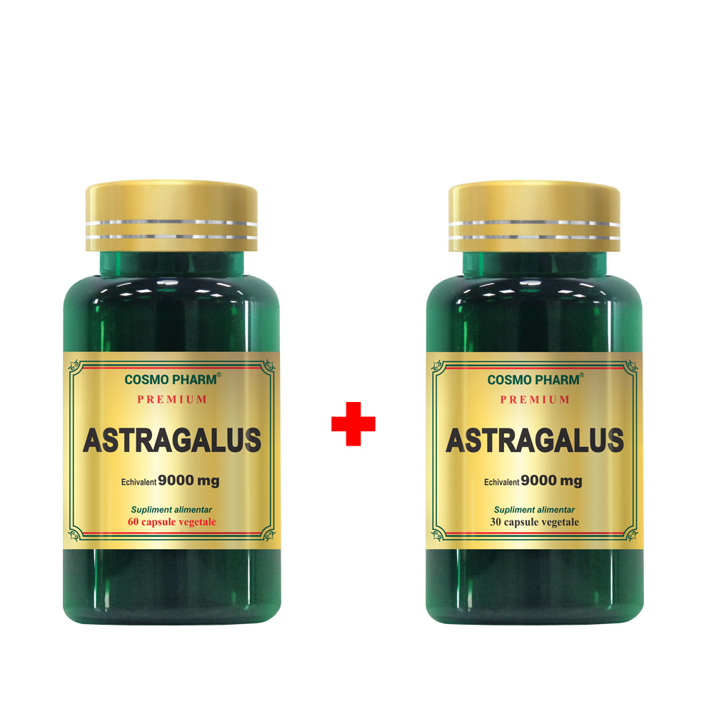 Pachet Astragalus Extract, 9000 mg, 60 + 30 capsule, Cosmopharm