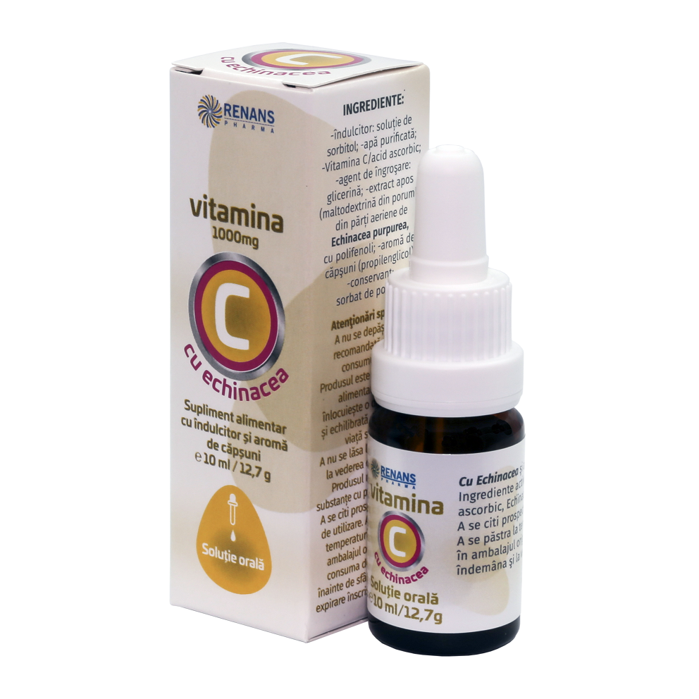 Vitamina C 1000 mg cu echinacea, 10 ml, Renans