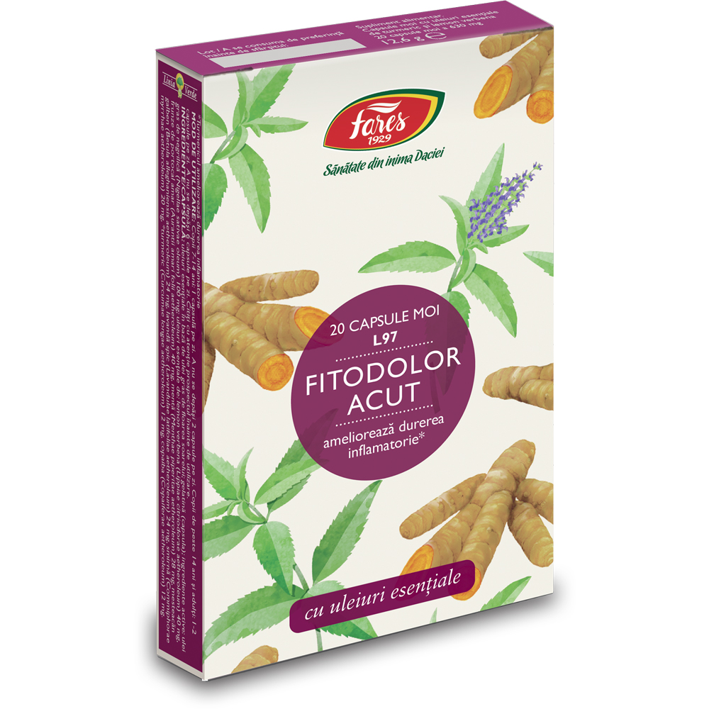 Fitodolor acut L97, 20 capsule moi, Fares