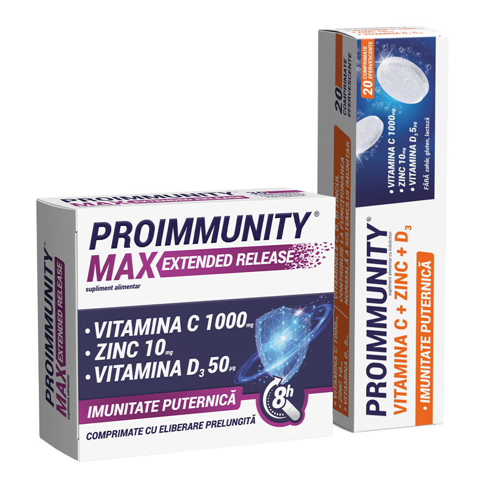 Pachet Proimmunity Max Extended Release, 30 comprimate + Proimmunity, 20 comprimate, Fiterman Pharma