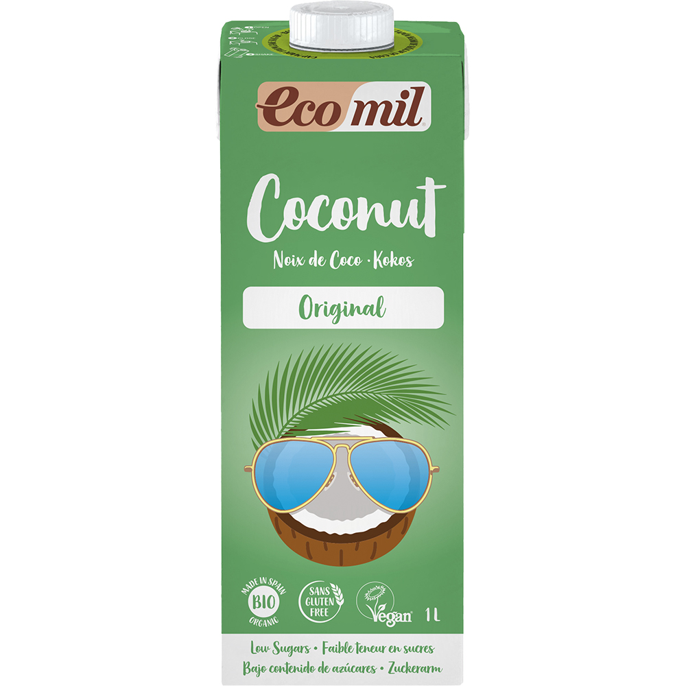 Bautura bio de cocos indulcita cu agave, 1 l, Ecomil