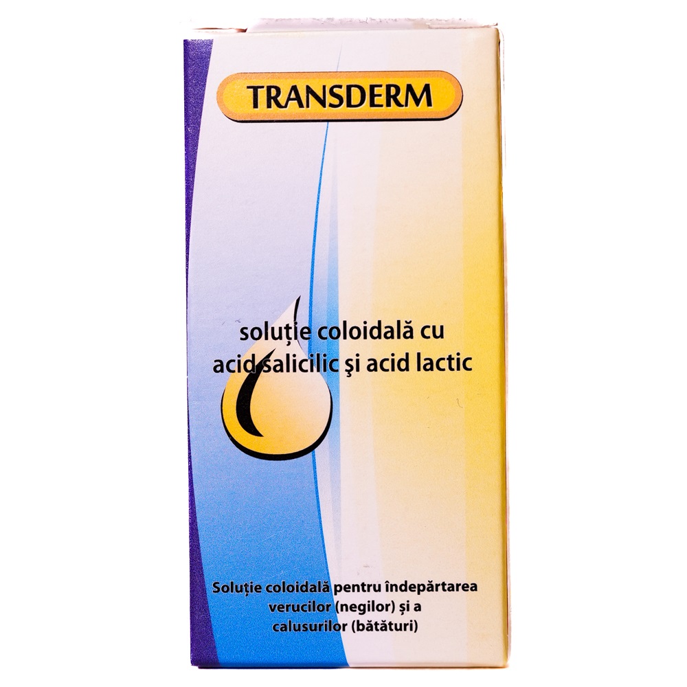 Solutie coloidala pentru indepartarea negilor si bataturilor Transderm, 10 g, Transderm
