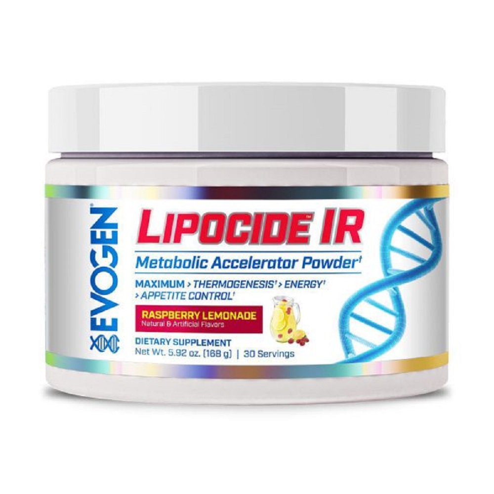 Pulbere pentru accelerarea metabolismului cu aroma de limonada de zmeura Lipocide IR, 168 gr, Evogen Nutrition