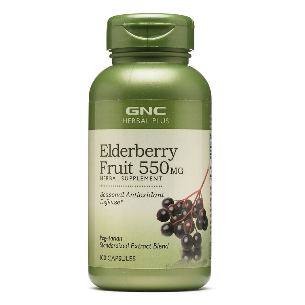 Elderberry Fruit Herbal Plus, 550 mg, 100 capsule, GNC