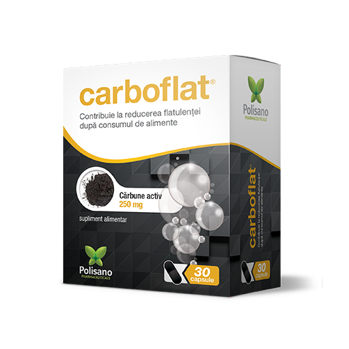 Carboflat carbune activ, 250 mg, 30 capsule, Polisano