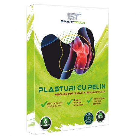 Plasturi cu Pelin pentru dureri de genunchi, 6 bucati - Smart Touch