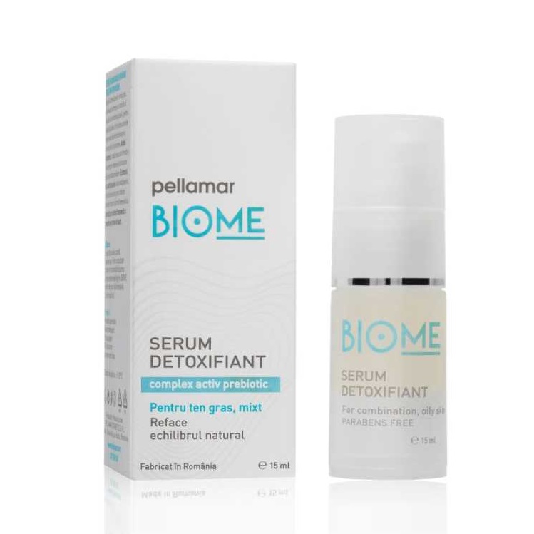 Serum detoxifiant pentru ten gras-mixt Biome, 15 ml, Pellamar 