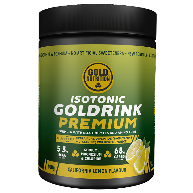 Bautura izotonica cu aroma de lamaie Isotonic Gold Drink Premium, 600 g, Gold Nutrition