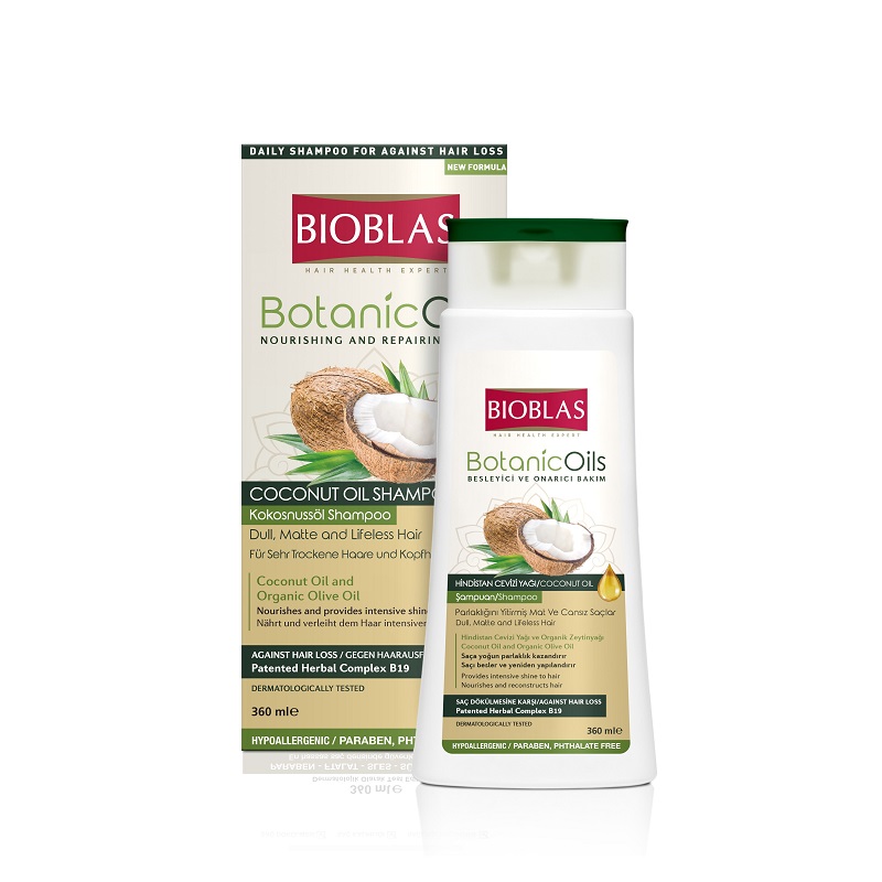 Sampon pentru par Botanics Oils Coconut, 360 ml, Bioblas