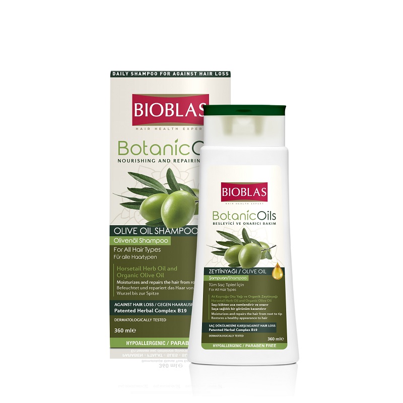Sampon pentru par Botanics Oils Olive, 360 ml, Bioblas