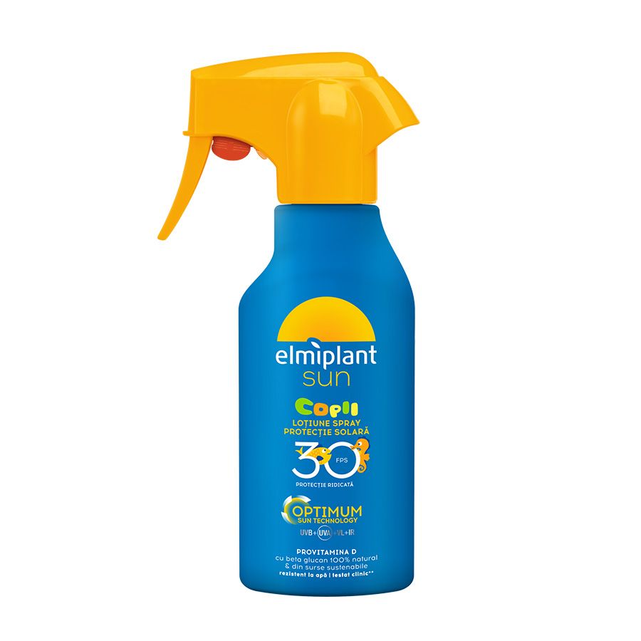 Lotiune spray pentru copii cu protectie solara ridicata SPF 30 op, 200 ml, Elmiplant