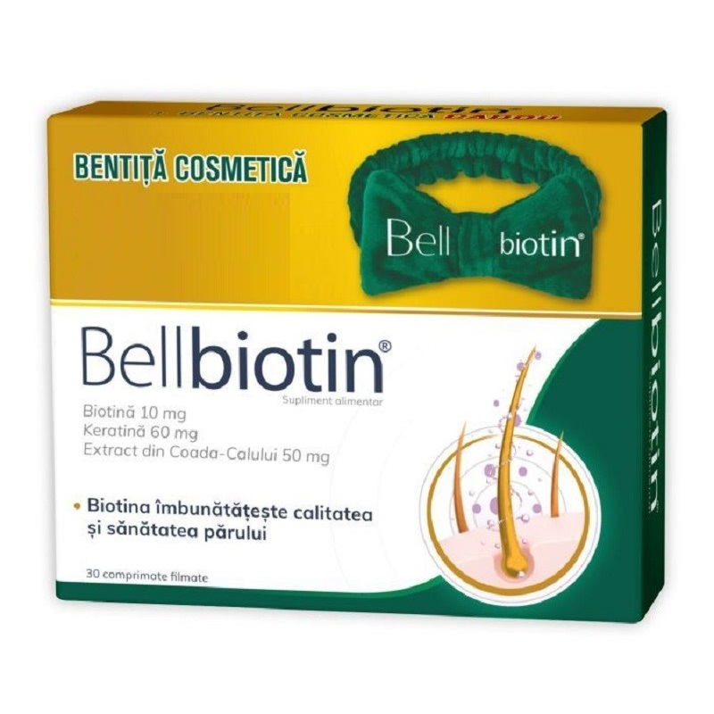 Bellbiotin, 30 comprimate filmate + Bentita, 1 bucara, Zdrovit