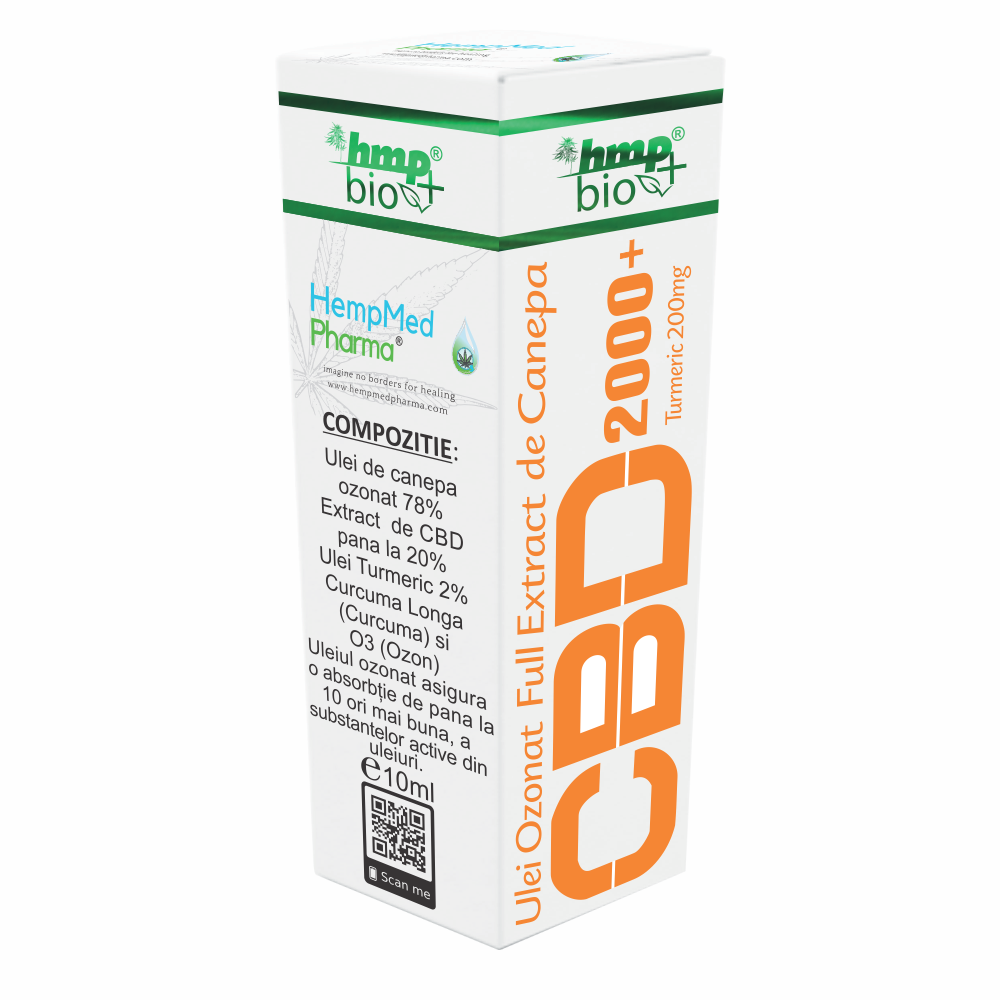 Ulei ozonat full extract de canepa CBD 2000 mg, 10 ml, HempMed Pharma