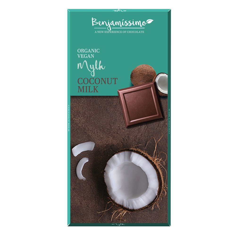 Ciocolata bio cu lapte de cocos, 70 g, Benjamissimo