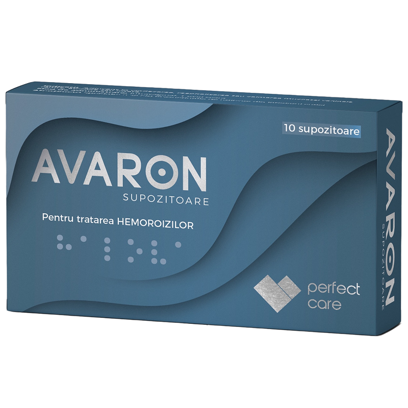 Supozitoare hemoroizi Avaron, 10 bucati, Perfect Care