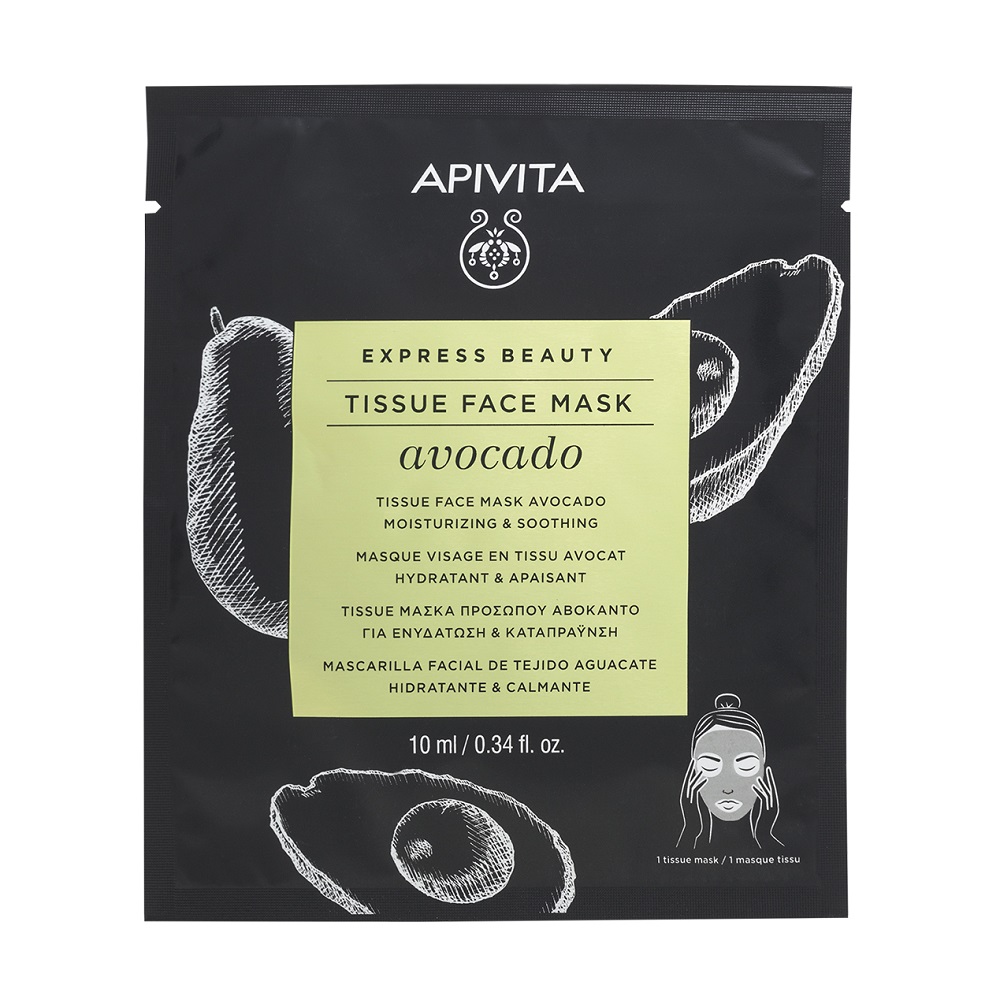 Masca servetel pentru hidratare cu extract de avocado, 10 ml, Apivita