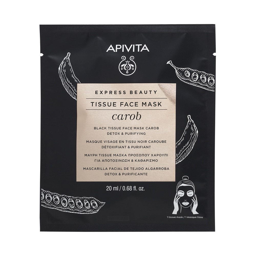 Masca servetel Carob Detox, 20 ml, Apivita