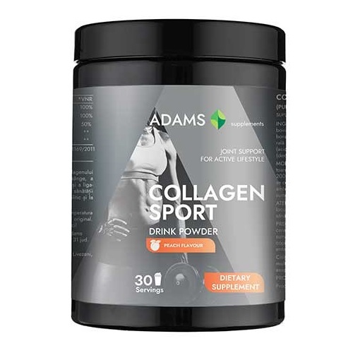 Pudra instant cu aroma de piersica Collagen Sport Active Line, 600 g, Adams