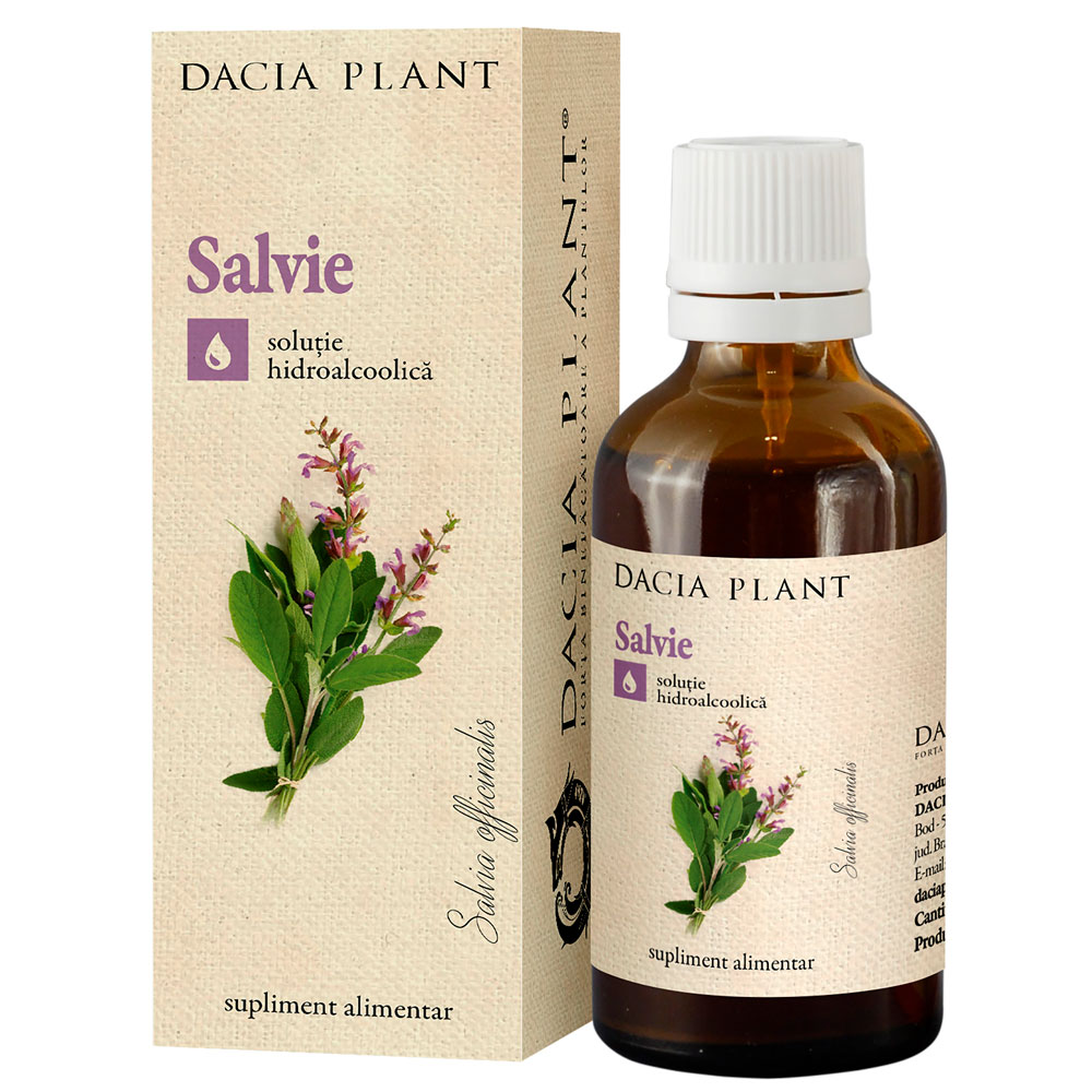 Tinctura de Salvie, 50 ml, Dacia Plant