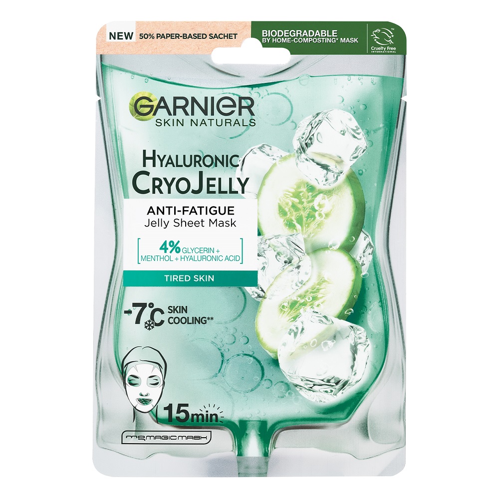 Masca servetel hidratanta cu efect racoritor Skin Naturals Cryo Jelly, 27 g, Garnier