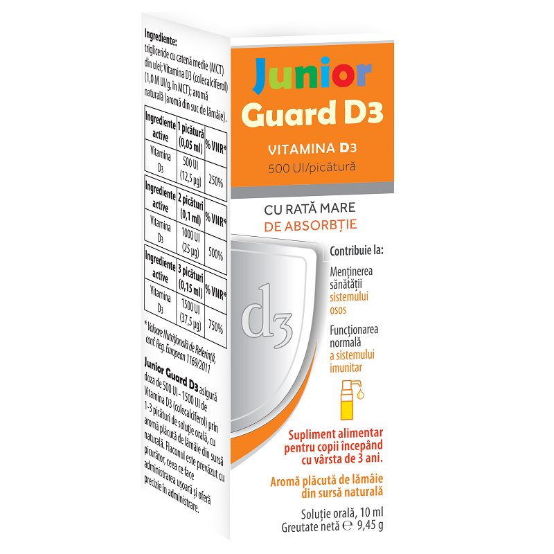 Junior Guard Vitamina D3 solutie orala, 10 ml, Magna Pharm