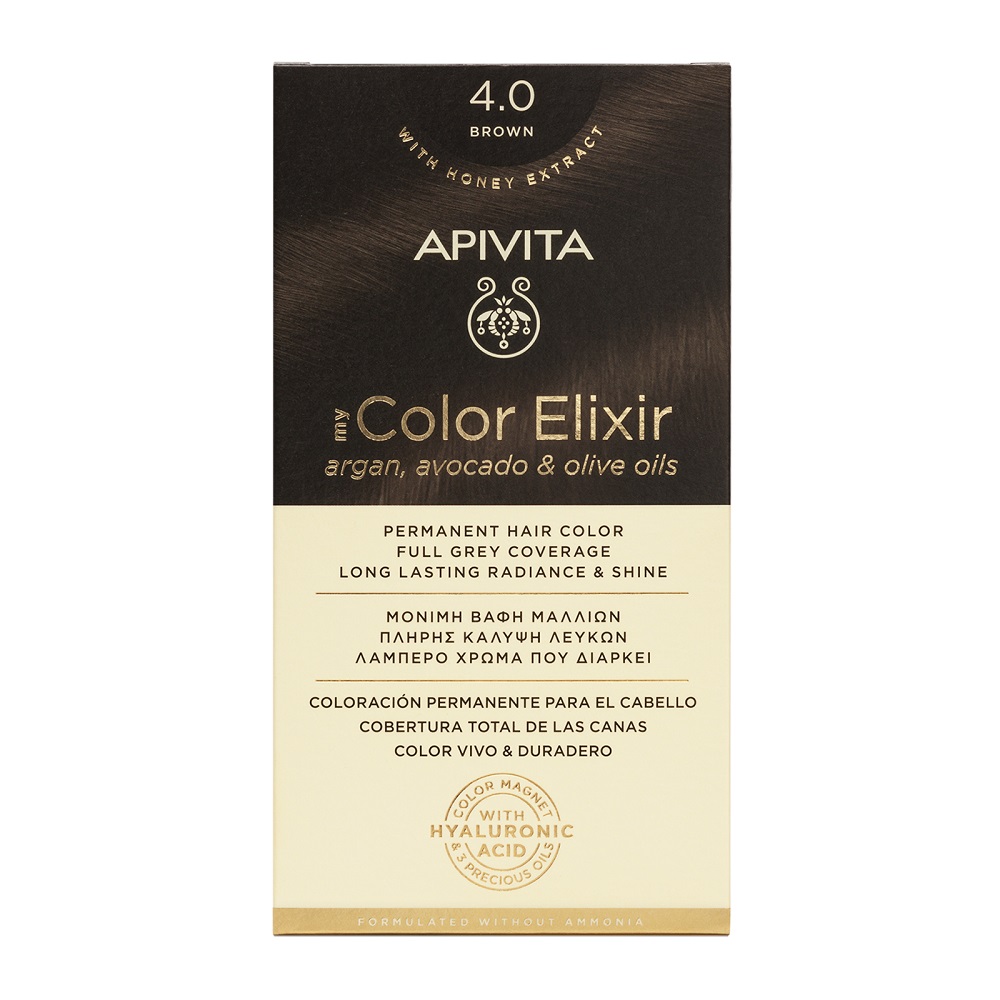 Vopsea de par My Color Elixir, Brown N4.0, 155 ml, Apivita