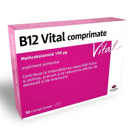 Vitamina B12 Vital, 50 comprimate, Worwag Pharma
