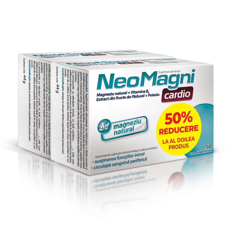 Pachet NeoMagni cardio, 50 comprimate + 50 comprimate, Aflofarm